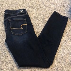 Dark wash skinny jeans